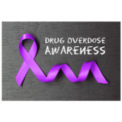 Purple Ribbon. Drug Overdose Awareness Chalk Sticker