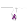 Purple Ribbon In Hand For Alzheimers Sticker