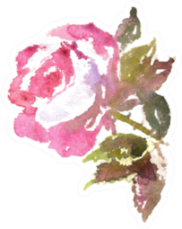 Purple Rose Watercolor Sticker