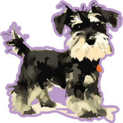 Purple Schnauzer Sticker