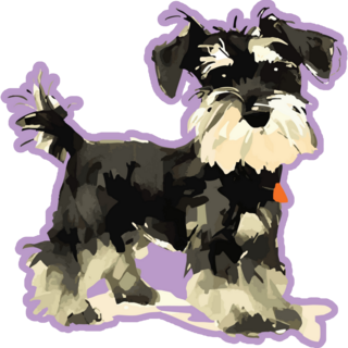 Purple Schnauzer Sticker
