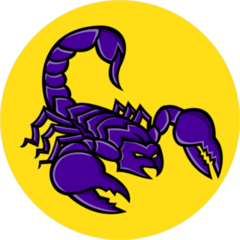 Purple Scorpion Mascot Sticker