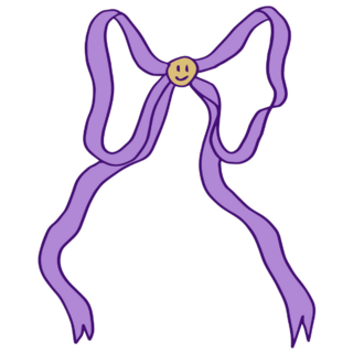 Purple Smile Bow Sticker