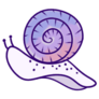Purple Snail Art Sticker