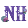 Purple Sparkle Abbreviation Of New Hampshire Sticker