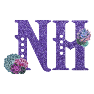 Purple Sparkle Abbreviation Of New Hampshire Sticker