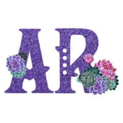 Purple Sparkle Arkansas Abbreviation Floral Sticker