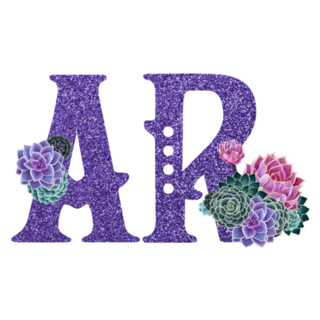 Purple Sparkle Arkansas Abbreviation Floral Sticker