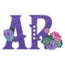 Purple Sparkle Arkansas Abbreviation Floral Sticker