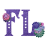 Purple Sparkle Florida Abbreviation Sticker