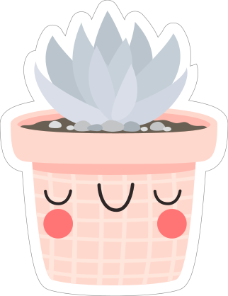 Purple Succulent in Pink Pot Sticker