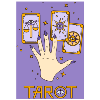 Purple Tarot Reader Illustration Sticker