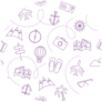 Purple Travel Pattern Sticker