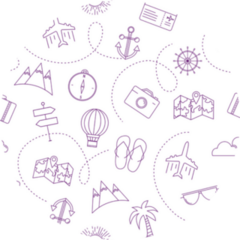 Purple Travel Pattern Sticker