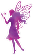 Purple Watercolor Fairy Sticker