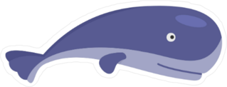 Purple Whale Cartoon Sticker