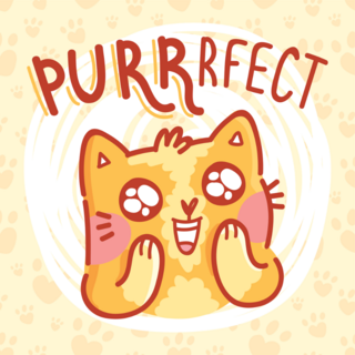 Purrrfect! Cat Sticker