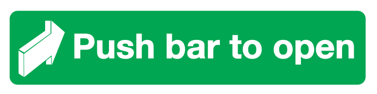 Push Bar To Open Sign Sticker