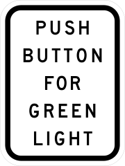 Push Button For Green Light Sticker