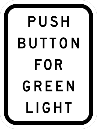 Push Button For Green Light Sticker