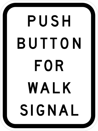 Push Button For Walk Signal Sticker