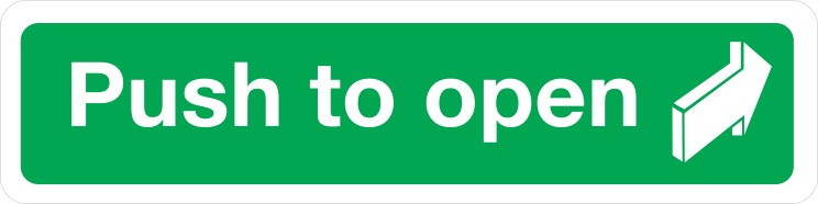 Push To Open Sign Sticker