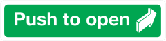 Push To Open Sign Sticker