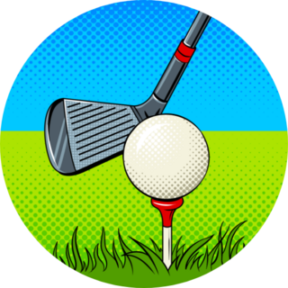 Putter And Golf Ball Pop Art Sticker