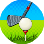 Putter And Golf Ball Pop Art Sticker