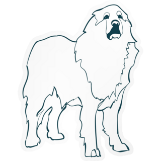 Pyrenees Line Sketch Sticker