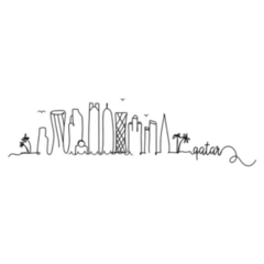 Qatar City Skyline Doodle Sticker