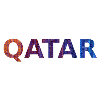 Qatar Colorful Typography Sticker