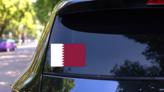 Qatar Country Flag Sticker on a Rear Car Window (New) example