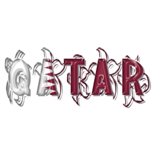 Qatar Flag Text Illustration Sticker