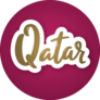 Qatar Handwritten County Name Circle Sticker
