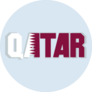 Qatar- Inscription With A Flag On Blue Sticker