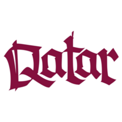 Qatar Lettering In Red Sticker