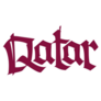 Qatar Lettering In Red Sticker
