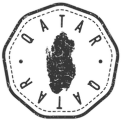 Qatar Map Stamp Retro Postmark Sticker