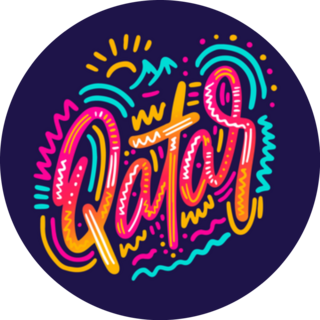 Qatar. Name Country Beautiful Typography Sticker