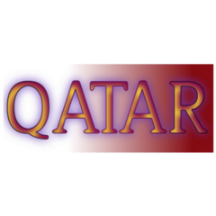 Qatar National Name Gradient Flag Colors Sticker
