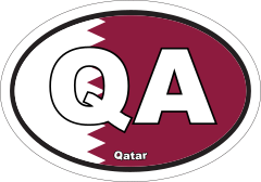 Qatar Qa Flag Oval Sticker