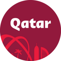 Qatar Silhouette Buildings On Burgundy Sticker