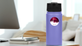 Qatar Skyline Beautiful Illustration Sticker on a Water Bottle (New) example