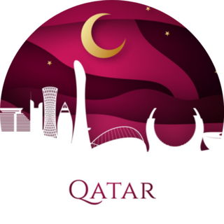 Qatar Skyline Beautiful Illustration Sticker