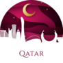 Qatar Skyline Beautiful Illustration Sticker