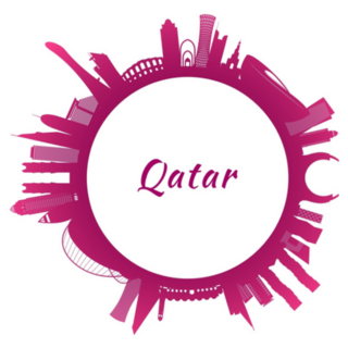 Qatar Skyline Circle Style Sticker