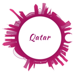 Qatar Skyline Circle Style Sticker