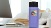 Quad Cuba Poster Sticker on a Water Bottle (New) example