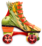 Quad Roller Skates Made Of Fresh Vegetables Sticker